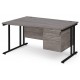 Maestro Cantilever Leg Wave Desk with Two Drawer Pedestal